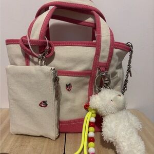 Madden Girl Pink and Cream Tote Bag